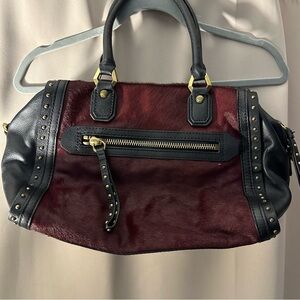 Leather & Calf Hair Oryany Studded Purse